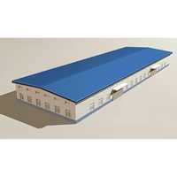 Bâtiment d'entrepôt en acier durable, structure d'atelier de stockage industriel personnalisée, toit bleu pour la logistique A...