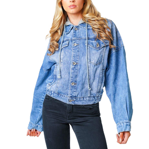 Customized Sustainable Fall Denim Jacket Wool Women's Casual High Street <b>Outwear</b> Fashion Button Wholesale OEM <b>Coat</b> - Product Image 5