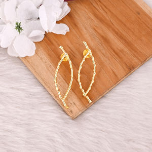 Venta al por mayor Lote 25 Pares Amarillo Chapado en Oro Latón Stud Pendiente Diseñador de Moda Joyería de Moda para Fiestas y Regalos Únicos - Product Image 2
