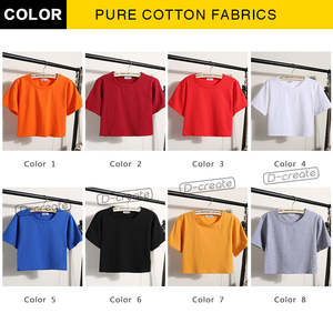 Camiseta de Algodón de Punto Regular de Alta Calidad de Fábrica Directa para Mujer, Impresión de Logotipo Personalizado, Transpirable, Ecológica, Verano, 180g - Product Image 3