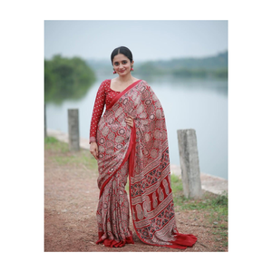 Sari de seda Gajji pura estilo Lagdi de moda con blusa de diseñador perfecto para ropa nupcial y de fiesta - Product Image 2