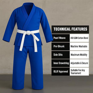 Kimono de Jiu-Jitsu pour hommes, uniforme d'entraînement BJJ, athlètes adultes, 100% coton, 500g, respirant, séchage rapide, logo personnalisé - Product Image 2