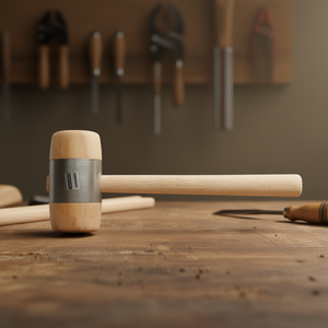 Mazo de madera de haya blanca, diámetro de la cabeza de 50 mm, 230 g, producto artesanal de bambú y madera - Product Image 3