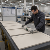 Armoires de cuisine Shaker modernes style ferme, blanc crème personnalisé, en bois massif, écologiques, garantie 5 ans, modulaires