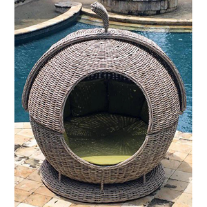 Encantadora y resistente cama de día tejida de ratán natural forma de Casa de hadas para sala de estar o jardín - Product Image 3