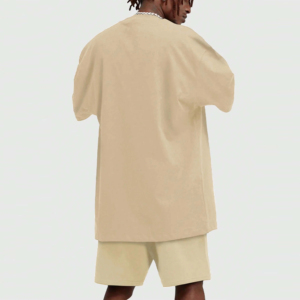 High Quality OEM Men's Lining Wholesale Casual Wear Plain Pure Cotton Short Sleeve t Shirt and Short <b>Set</b> - Product Image 2