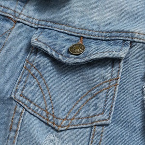 Ropa de calle personalizada de alta calidad, chaleco vaquero sin mangas, chaleco vaquero lavado de algodón pesado, chalecos para hombre, chaquetas, abrigos para hombre - Product Image 5