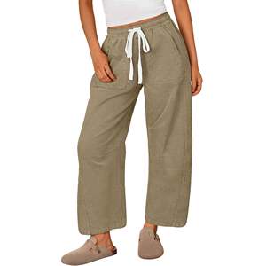 Pantalones Cargo Cómodos para Mujer, Corte Holgado, Pierna Recta, Casuales, Cintura Media - Product Image 1
