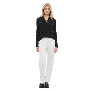 T-shirt décontracté pour femme - Haut à manches longues en coton 100% doux - Product Image 1