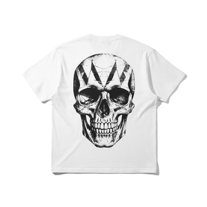 T-shirt blanc uni pour homme, coupe classique, avec logo sur le devant. Coton Premium Lourd, Écologique, Anti-Plis et Respirant - Product Image 3