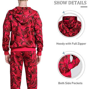 High Quality Printed Fitness <b>Tracksuit</b> Set Fashionable Sublimation Hooded Top for Winter Sports or Training - Product Image 4