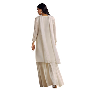 ชุดชิโน่คัทดานาคุระชาราราราพร้อมโมติทำงาน dupatta สีขาวสำหรับงานแต่งงานงานเลี้ยงต้อนรับเทศกาลและการสั่งซื้อตามสั่ง - Product Image 4