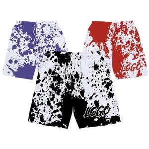 กางเกงขาสั้นผ้าโพลีเอสเตอร์สำหรับผู้ชายกางเกงขาสั้นผ้าฝ้ายโพลีเอสเตอร์แบบยืดได้สำหรับกลางแจ้ง100% ผ้าไม่ทอย้อมสีธรรมดาพิมพ์โลโก้ได้ตามต้องการ - Product Image 2