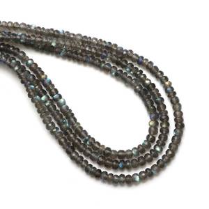Labradorite naturelle à facettes Rondelle perles brins chaîne 4.5-5.5mm perles de pierres précieuses en vrac Lot pour la fabrication de bracelets de bijoux en vrac - Product Image 1