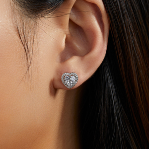 Luxury Lab Grown Diamond <b>Stud</b> <b>Earrings</b> 925 Sterling <b>Silver</b> Flower Shape 14k 18k White Gold Plated Wedding Gift for Women Girls - Product Image 5