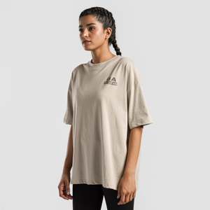 เสื้อยืดโอเวอร์ไซส์สีเบจ GA Limitless ผ้าเจอร์ซีย์เนื้อหนาแต่เบา ดีไซน์ลายกราฟิกพิมพ์ลายทั้งตัว สไตล์สตรีทแวร์ - Product Image 4