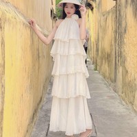 Robe de soirée pour femmes, robes longues, décontractées, de haute qualité, lavables, chaque pièce dans un sac en polyéthylène, provenant d'un fabricant vietnamien