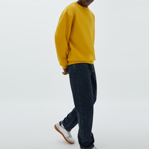 เสื้อสเวตเชิ้ตของผู้ชายผ้าฝ้ายหนาแบบพอดีตัวปกติเสื้อสเวตเชิ้ตผ้าคอตตอน100% สีทึบออกแบบโลโก้ได้ตามต้องการแบบ S25 - Product Image 4