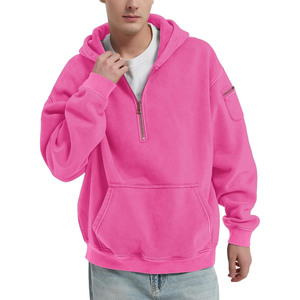 Sweat-shirt en molleton à col montant demi-zippé de haute qualité imprimé sur mesure UltraSoft, coton/fibre de bambou, coupe régulière, anti-boulochage - Product Image 3