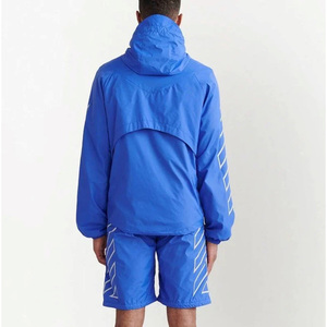 Unisex Streetwear Hooded Solid Windbreaker Shorts Sets Full Sleeve Customized Tracksuits High Quality <b>Windproof</b> - Product Image 2