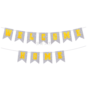 Bannière de bienvenue pour la remise des diplômes, drapeau suspendu en anglais pour la décoration de scène de fête en papier - Product Image 5