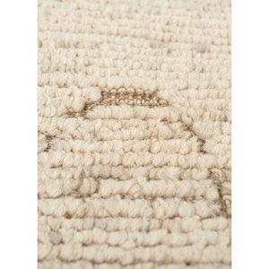 Tapis en laine afghane noué à la main, couleur ivoire, Re-1415, pour usage domestique - Tapis rectangulaire à motif abstrait pour salon et couloir - Product Image 3