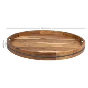 High Selling Modern <b>Black</b> Coated Wooden <b>Serving</b> <b>Tray</b> with Rope Handle Elegant Food Platter for Home Kitchen Hotel Restaurant Use - Product Image 6