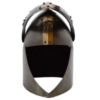 Réplica de Casco de Soldado de Acero Suave Hecho a Mano con Visera Esmaltada y Técnica de Corte a Troquel para Coleccionistas y Reenactaciones