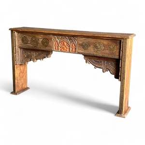 Mesa Consola de Latón de Lujo Moderna Hecha a Mano, Diseño Convertible para Entrada, Villa, Sala de Estar, Hotel, Dormitorio, Material de Madera - Product Image 1