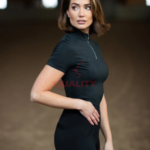 Camiseta atlética para montar a caballo para mujer, transpirable, que absorbe la humedad, elegante, ligera, tela elástica, Top para montar a caballo - Product Image 6