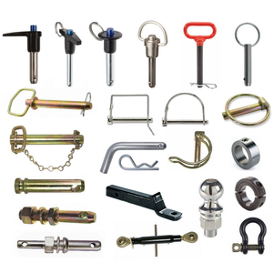 Piezas de enganche de tres puntos para remolque de tractor agrícola: Pasador de enganche forjado de acero al carbono, Pasador de liberación rápida, Pasador de horquilla, Clip en R - Product Image 1