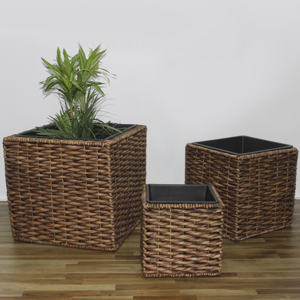 Panier suspendu moderne en jacinthe d'eau naturelle, fait à la main, écologique, pour la maison, le jardin et l'extérieur - Product Image 3