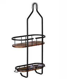 Estantes de almacenamiento de Metal doble tipo de pie para baño, dormitorio, uso organizador de ahorro de espacio, artículos de tocador, Hogar Moderno - Product Image 5