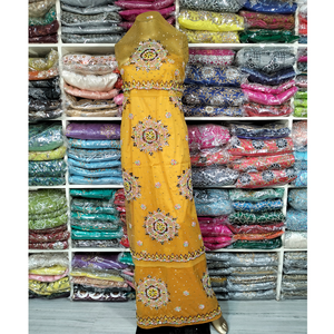 Fait à la main lourd perlé George tissu Net Blouse Unique mariage nigérian mariées robe conception pour l'automne saison-pour l'hiver printemps - Product Image 1