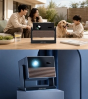 Proyector de Video Portátil para Cine en Casa con el Mejor Diseño Nuevo de 2026 con 180 °   Gimbal y motor óptico completamente cerrado y libre de polvo