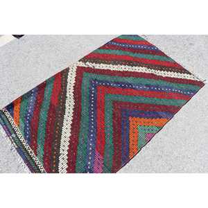 Tapis turc vintage, tapis d'appoint 3,1x5 pi (93x153 cm), tapis en laine rouge à imprimé animal - Product Image 2