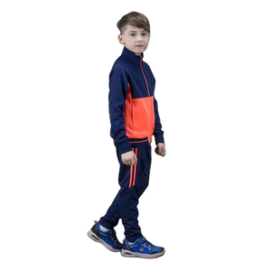 Venta al por mayor Top Nuevo Personalizar Ropa para niños Chándal para bebés Venta al por mayor Niño Cremallera completa con dos bolsillos Color sólido Jogger Set - Product Image 2