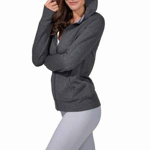 Sweat à capuche gris personnalisé pour femmes, broderie de haute qualité, Logo imprimé, Design, Zip Up, matériau polaire, sweat à capuche personnalisé pour femmes, toutes tailles - Product Image 3