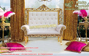 Nouveau design de siège en métal pour la mariée Pré mariage Photoshoot siège de mariage en métal cristal siège de mariage de luxe pour l'événement Mehndi - Product Image 5