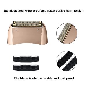 Lot de 2 Lames et Grilles de Rechange pour Rasoir Électrique Or Rose, Lames Doubles et Triples, Lavables, pour le Visage et le Corps - Product Image 4