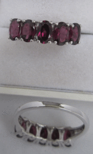 Shah Gems Women's Natural <b>Garnet</b> <b>Ring</b> in 925 Sterling <b>Silver</b> Rhodium Plated Fine Jewelry for Everyday Wear - Product Image 1