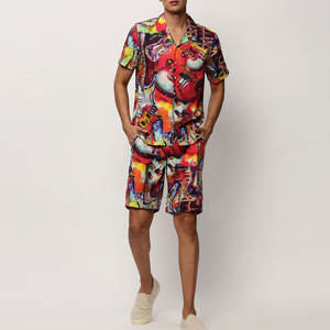 <b>Men's</b> Summer Breathable <b>Thermal</b> Embroidered Plus Size Thin Quick Drying Sportswear Set Short Sleeve <b>Top</b> and Sport Shorts - Product Image 1