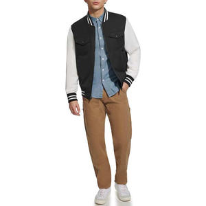 Chaquetas Bomber para Hombre, Nueva Moda, Precio Bajo, Estilo Clásico de Béisbol, Ropa de Abrigo de Invierno, Chaqueta Universitaria, Color Negro, Cierre de Cremallera, Cuello Alto - Product Image 4