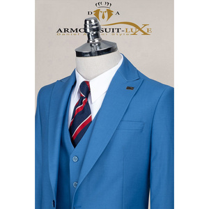 Traje formal para hombre 80% lana 20% poliéster traje ajustado para boda y uso corporativo - Product Image 3