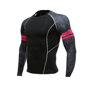 2025 personnalisé hommes MMA sport éruption cutanée séchage rapide manches longues gymnastique Fitness vêtements Compression respirabilité votre propre - Product Image 2