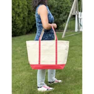 Sac fourre-tout pour bateau éco-responsable avec fermeture éclair, décoration brodée, doublure en polyester doux, résistant à l'eau, sacs printemps-automne - Product Image 1