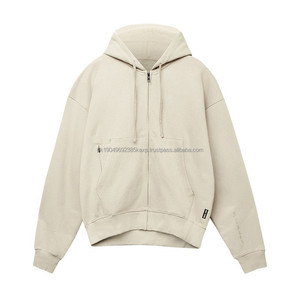 Sudadera con Capucha de Felpa Francesa Vintage, con Cierre, de 400g, Manga Larga, Estilo Urbano para Hombre - Product Image 5