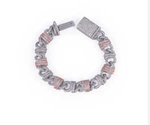 Pulsera de Cadena de Moissanita, Plata de Ley 925, Pulsera de Dos Tonos con Moissanita VVS1, Pasa el Probador de Diamantes, Regalo de Joyería - Product Image 4