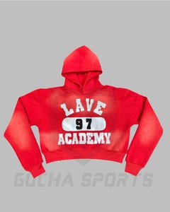 Sudadera con capucha térmica de gran tamaño de algodón 100% de peso pesado para hombre de marca OEM, ropa de calle de estilo Vintage de invierno, estampado de Calavera, lavado con ácido pesado - Product Image 4