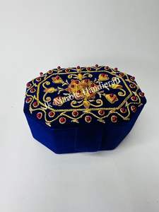 Beautifully Handcrafted <b>Velvet</b> <b>Jewelry</b> <b>Box</b> with Embroidery Durable Fabric Cover Best Price for Gift Storage - Product Image 6